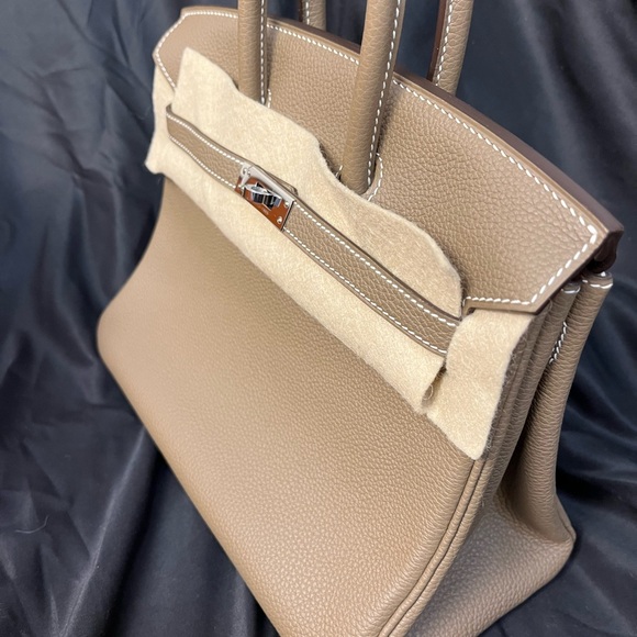 Authentic Hermes birkin25 etoupe stamp B. - Picture 7 of 16